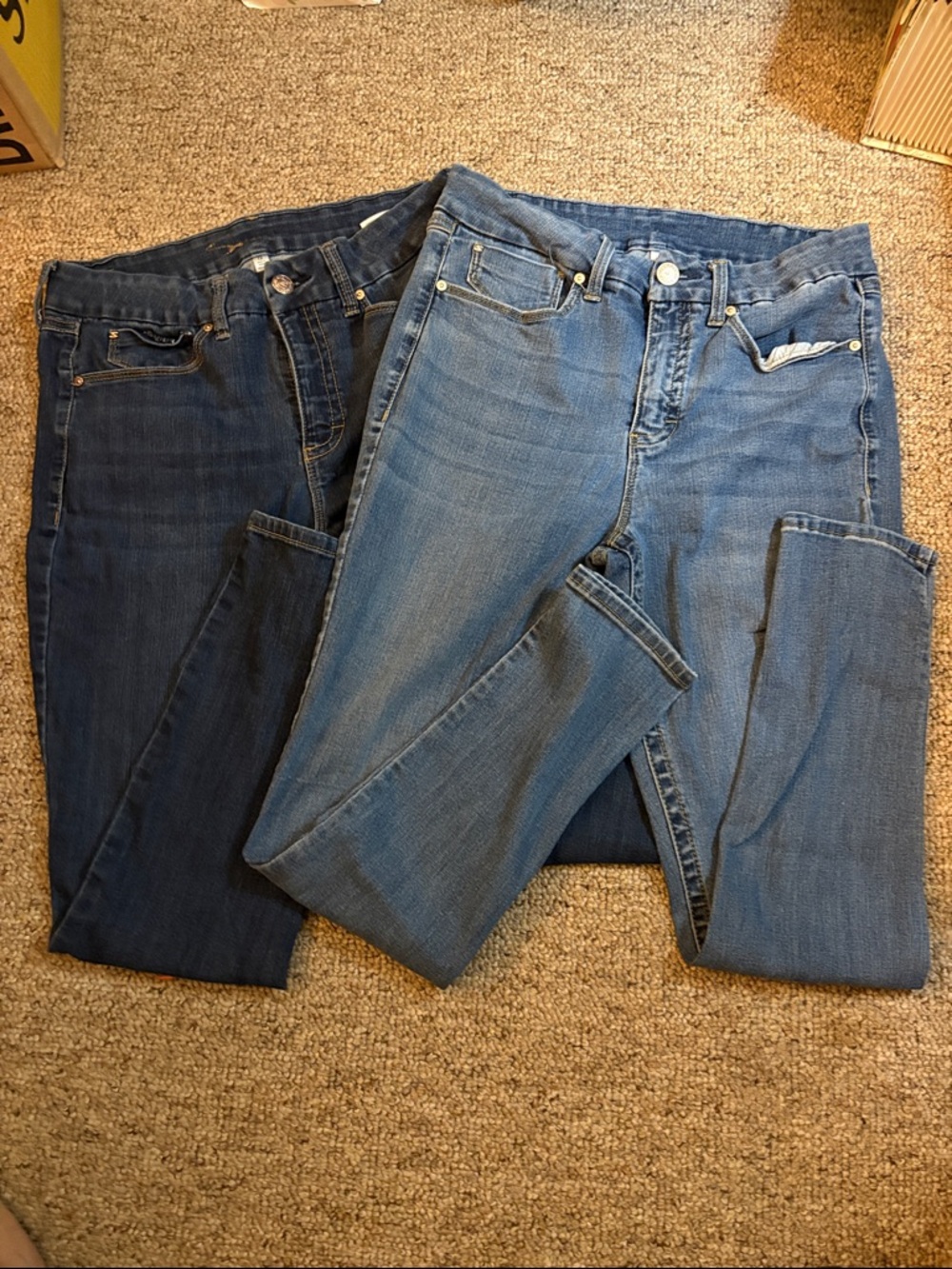 Seven7 Women's Skinny Jeans in Light and Dark Blue Washes 109890